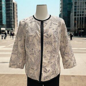 Carole Little Quilted Cotton Jacket XL Floral Paisley Lightweight Boho Chic Soft